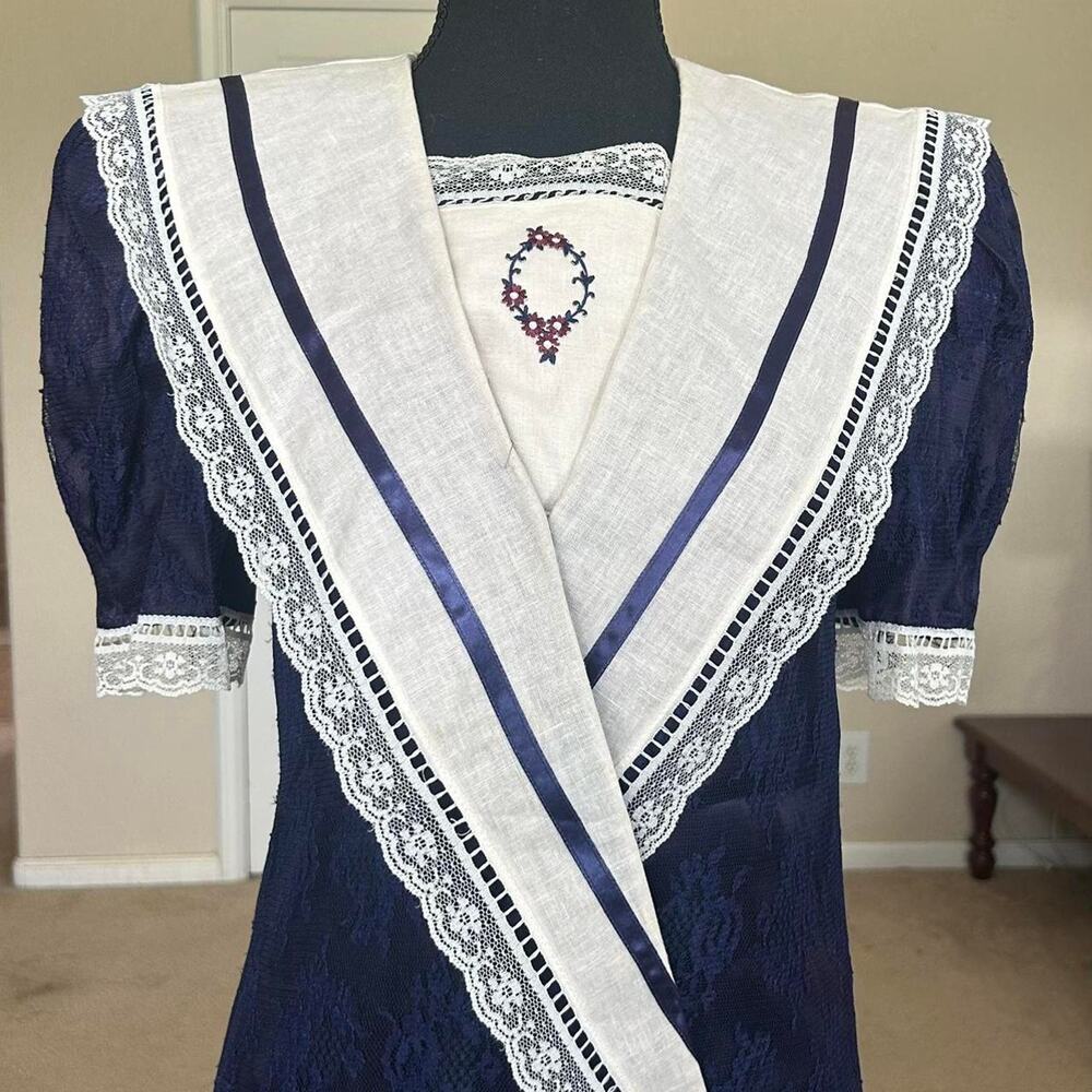 Rare Gunne Sax blue Prairie dress